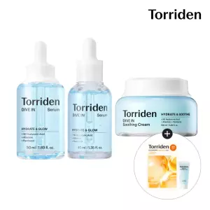 [SET] 다이브인 저분자 히알루론산 세럼 50ml+40ml+ 수딩크림 100ml (+수딩크림 20ml+비타마스크 1매)