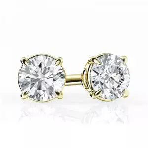 Brilliant 다이아몬드 우먼 1 3 Carat 라운드 랩 Grown 스터드 귀걸이 in 14K 골드 Plated LG-KE36522R034-