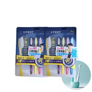 크리오 엑스퍼트 이중미세모 맥스플러스 40mm 롱헤드 칫솔 4입 2세트 (8개)