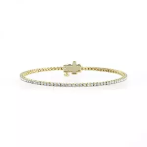 Brilliant 다이아몬드 우먼 2 Cttw 라운드 랩 Grown 테니스 팔찌 in 14K 옐로우 Gold-Plated 오버 스털링